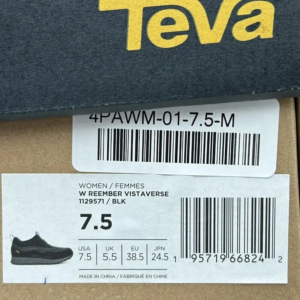 Teva ReEMBER‎ Vistaverse Women’s Slip-On Lined Shoes 7.5 Black Casual Comfort